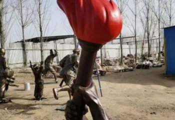 街頭火苗雕塑廠家 大型別墅區擺件  戶外不銹鋼火苗雕塑