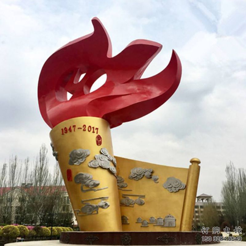 大型商場火炬雕塑廠家 現代擺件 創意不銹鋼火炬雕塑