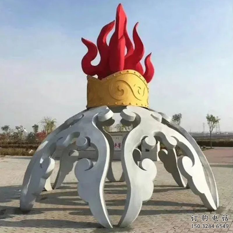 企業(yè)火炬雕塑廠家 現(xiàn)代公園小品 歐式不銹鋼火炬雕塑