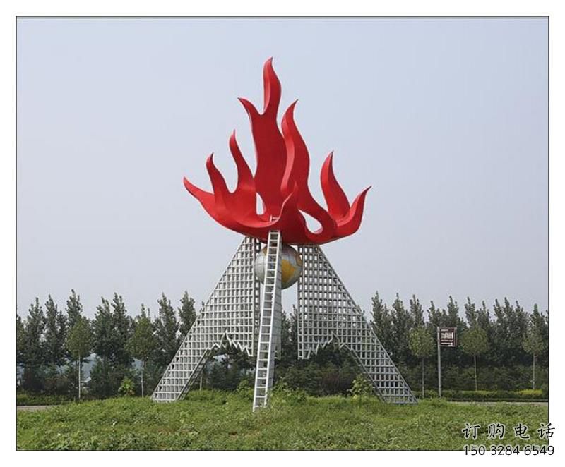 體育火炬雕塑廠家 公園小品 大型不銹鋼火炬雕塑