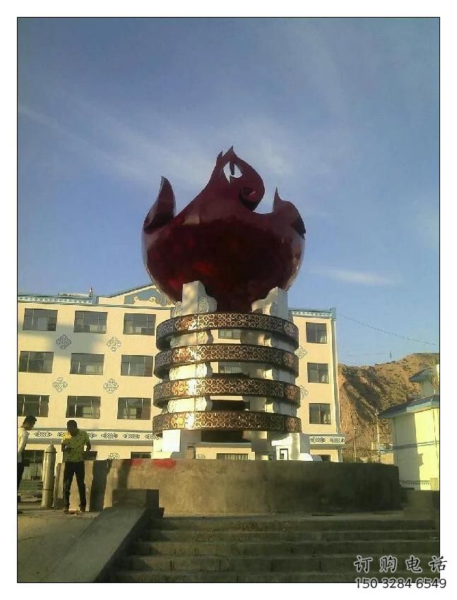 戶外火焰雕塑廠家 現代烤漆擺件 大型不銹鋼火焰雕塑