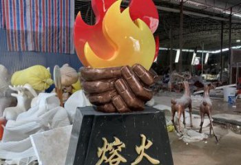 歐式圣火雕塑廠家 現代公園擺件  大型不銹鋼圣火雕塑