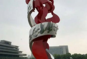 戶外火苗雕塑廠家 抽象噴漆小品 大型不銹鋼火苗雕塑