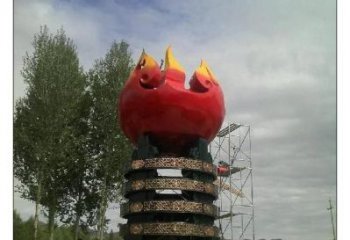 創(chuàng)意火炬雕塑廠家 現(xiàn)代烤漆擺件 體育場不銹鋼火炬雕塑