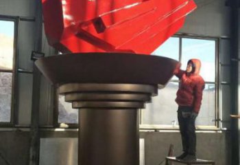 街頭火把雕塑廠家 大型別墅區擺件 現代不銹鋼火把雕塑