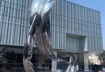 鏡面羽毛雕塑廠家 烤漆大型擺件 現(xiàn)代不銹鋼羽毛雕塑