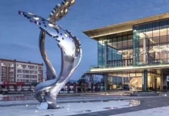 鍛造羽毛雕塑廠家 現代創(chuàng)意小品 戶外不銹鋼羽毛雕塑