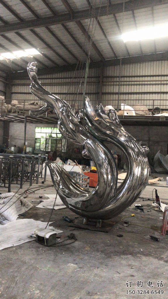 鏡面水花雕塑廠家 公園大型擺件 戶外不銹鋼水花雕塑生產