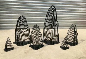 歐式假山雕塑廠家 抽象鏤空擺件 現代不銹鋼假山雕塑