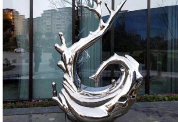 水景海浪雕塑廠家 現(xiàn)代鏡面小品 創(chuàng)意不銹鋼海浪雕塑制作