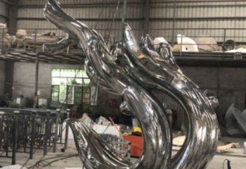 鏡面水花雕塑廠家 公園大型擺件 戶外不銹鋼水花雕塑生產