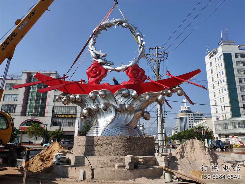 歐式水花雕塑廠家 抽象公園擺件 現代不銹鋼水花雕塑生產