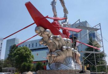 歐式水浪雕塑廠家 抽象公園擺件 現(xiàn)代不銹鋼水浪雕塑生產(chǎn)