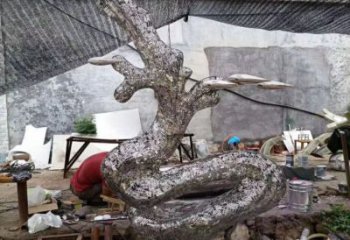 異形波浪雕塑廠家 現代廣場小品 戶外不銹鋼波浪雕塑生產