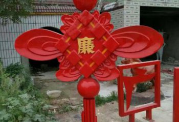 大型中國(guó)結(jié)雕塑廠家 烤漆小品 企業(yè)不銹鋼中國(guó)結(jié)雕塑生產(chǎn)