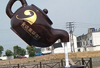 仿真茶壺雕塑廠家 現代擺件 噴水不銹鋼茶壺雕塑生產