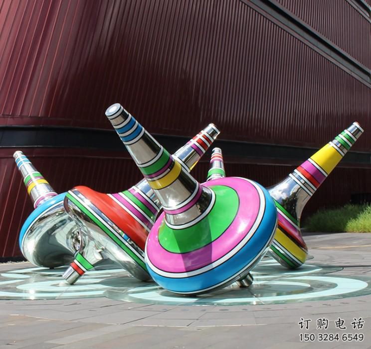 公園陀螺雕塑廠家 戶外擺件 大型不銹鋼陀螺雕塑