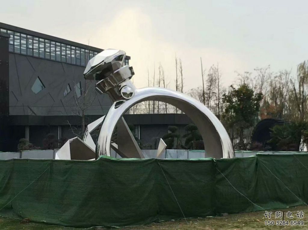 中式鉆戒雕塑廠家 別墅區小品 大型不銹鋼鉆戒雕塑