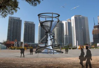 幾何漏斗雕塑廠家 創(chuàng)意小品 大門口不銹鋼漏斗雕塑