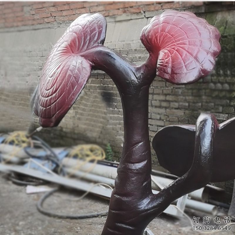 仿古靈芝雕塑廠家 現代仿真小品 戶外不銹鋼靈芝雕塑