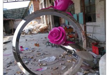 街頭戒指雕塑廠家 大型別墅區(qū)擺件 鏡面不銹鋼戒指雕塑