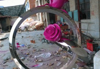 企業(yè)戒指雕塑廠家 鑄造小品 歐式不銹鋼戒指雕塑