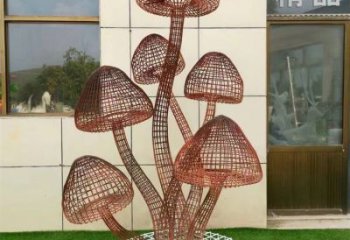 創意靈芝雕塑廠家 鏤空小品 公園不銹鋼靈芝雕塑