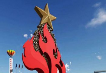 企業五角星雕塑廠家 戶外小品 歐式不銹鋼五角星雕塑