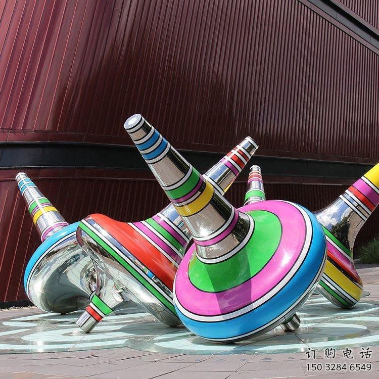 中式陀螺雕塑廠家 烤漆小品 戶外不銹鋼陀螺雕塑