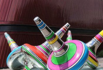 歐式陀螺雕塑廠家 抽象擺件 體育場不銹鋼陀螺雕塑