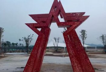 政府五角星雕塑廠家 廣場擺件 烤漆不銹鋼五角星雕塑