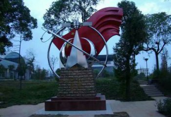 現(xiàn)代旗幟雕塑廠家 大型戶外擺件 博物館不銹鋼旗幟雕塑