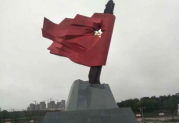 噴漆國旗雕塑廠家 中式村口小品 大型不銹鋼國旗雕塑