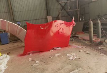 現(xiàn)代國旗雕塑廠家 大型別墅區(qū)擺件 博物館不銹鋼國旗雕塑