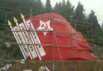 創意五星紅旗雕塑廠家 廣場小品 公園不銹鋼五星紅旗雕塑