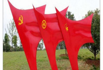 異形五星紅旗雕塑廠家 現代小品 校園不銹鋼五星紅旗雕塑