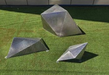 大型石頭雕塑廠家 鍛造發光小品 公園不銹鋼石頭雕塑