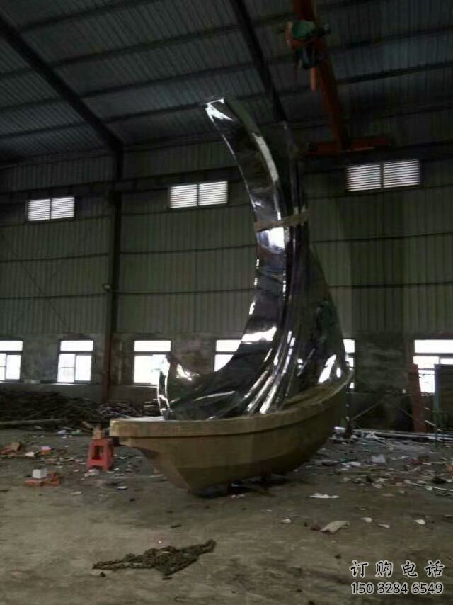 公園帆船雕塑廠家 戶外擺件 廣場不銹鋼帆船雕塑