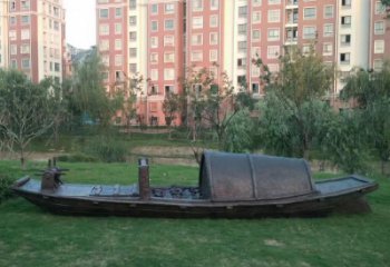 戶外帆船雕塑廠家 噴漆小品 現代不銹鋼帆船雕塑