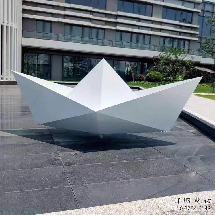 中式船型雕塑廠家 公園小品 游樂(lè)場(chǎng)不銹鋼船型雕塑
