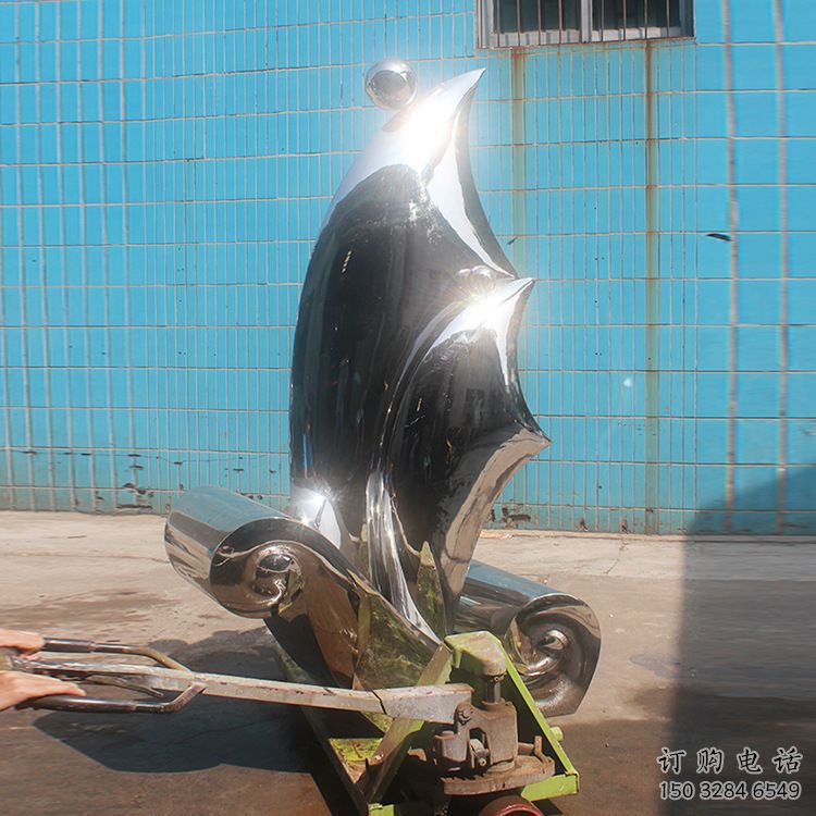 幾何一帆風順雕塑廠家 大型現代不銹鋼小品 