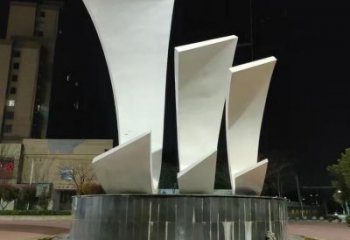 園林小船雕塑廠家 烤漆 小品 中式不銹鋼小船雕塑