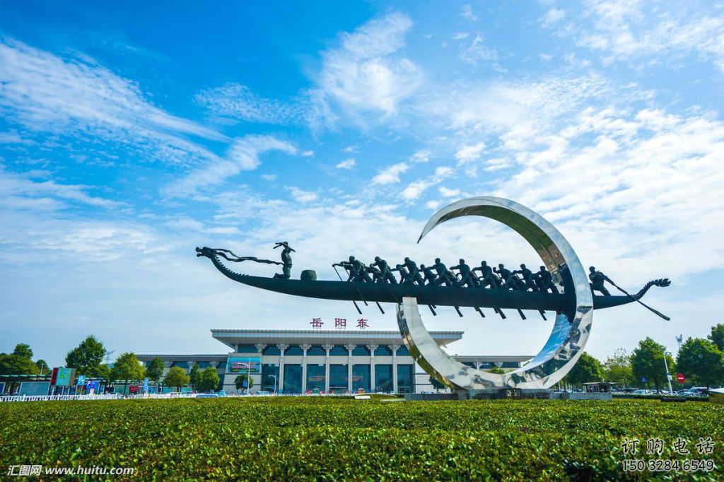 仿古劃船雕塑廠家 草地小品 房地產戶外劃船雕塑生產