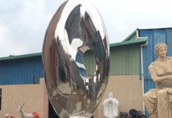 鍛造雞蛋雕塑廠家 現代鏡面小品 戶外不銹鋼雞蛋雕塑生產