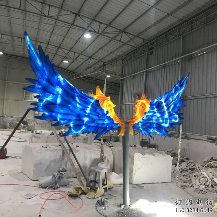 別墅區(qū)鳳尾雕塑廠家 大型現(xiàn)代擺件 烤漆不銹鋼鳳尾雕塑制作