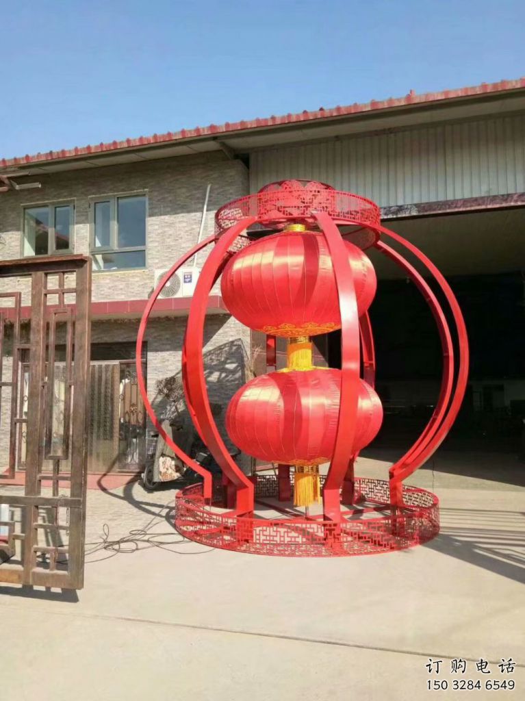 創(chuàng)意燈籠雕塑廠家 烤漆小品 公園不銹鋼燈籠雕塑生產(chǎn)