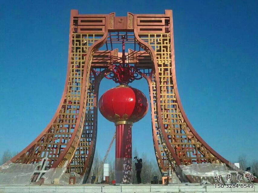 彩繪燈籠雕塑廠家 懸空公園擺件 戶外不銹鋼燈籠雕塑生產(chǎn)