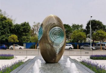 幾何雞蛋雕塑廠家 公園廣場小品 不銹鋼鋼管雞蛋雕塑