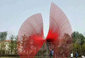 彩繪鳳尾雕塑廠家 公園廣場擺件 街頭不銹鋼鳳尾雕塑生產