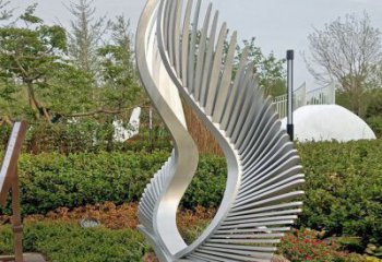 草地鳳尾雕塑廠家 現代小品 大型不銹鋼鳳尾雕塑加工